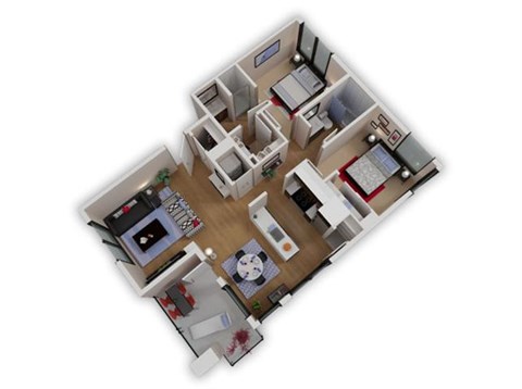 Capitol Yard Apartments_ West Sacramento CA_Floor Plan_Two Bedroom Two Bathroom B7